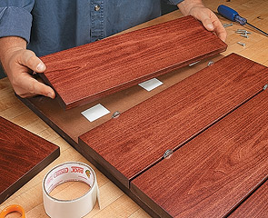 Hold parts with tape